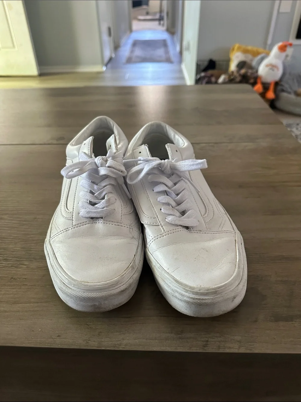 Vans White Old Skool Low-Top Sneakers